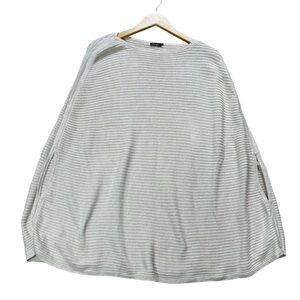 J. McLaughlin Cotton Blanket Sweater Knit Poncho OS